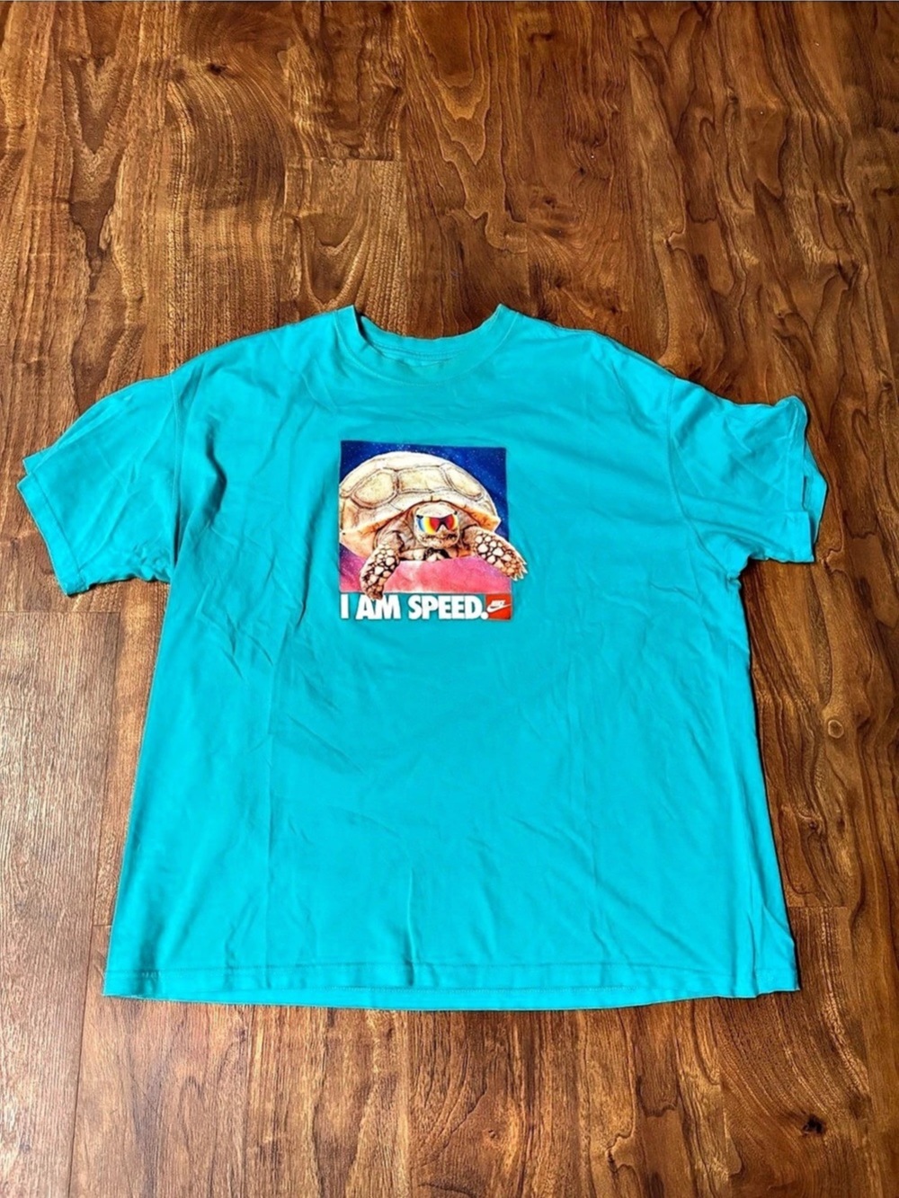 Nike Sportswear Max90 "I Am Speed" Turtle Graphic T-Shirt Teal XXL Loose Fit